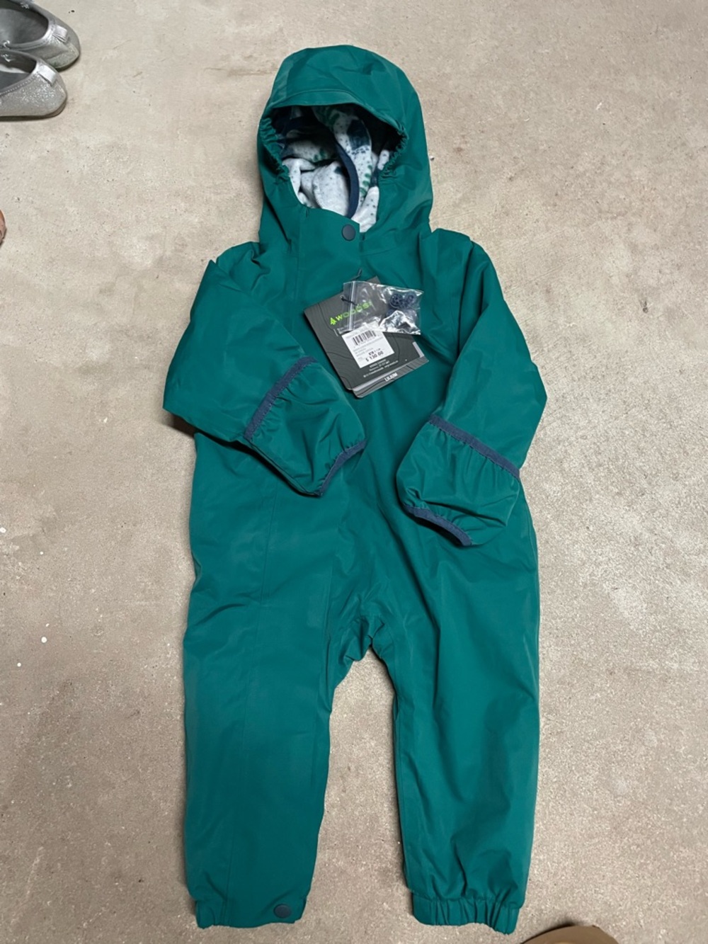 Forest Green Hooded 3-in-1 One-Piece Snowsuit